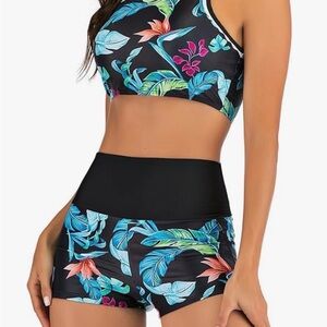 Swimsuit Racerback and Boy Short Bikini